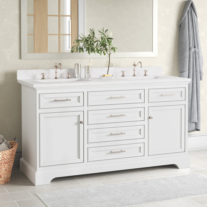 Three Posts™ Currahee 60" Double Bathroom Vanity Set & Reviews Wayfair